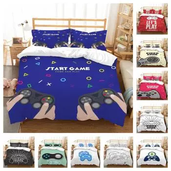 Домашнее постельное белье с 3D геймпадом и принтом, комплект постельного белья, одеяло из микрофибры, пододеяльник, постельное белье, пододеяльники, один размер UK Single 135x200cm