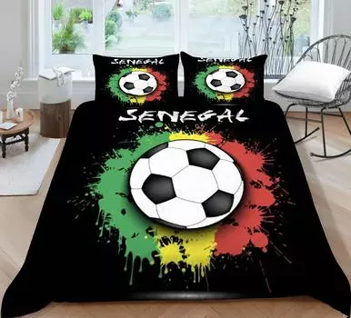Домашнее постельное белье с 3D футбольным принтом, постельное белье, покрывала, пододеяльник, комплект постельного белья, наволочка, дышащая микрофибра Single 135x200cm