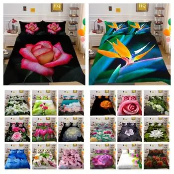 Домашнее постельное белье с цветочным принтом, покрывала из микрофибры двойного размера Gir, улучшенный дизайн, комплект одеял UK Single 135x200cm