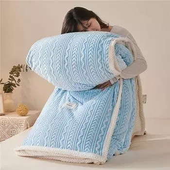 Домашнее толстое одеяло для кровати, двухстороннее кашемировое флисовое плед из ягненка, зимнее теплое покрывало для дивана, накидка для новорожденных, детское покрывало, покрывало 100x150cm