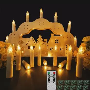 Домашнее украшение 10 шт. светодиодная беспламенная свеча с таймером 4 ч/6 ч. Дистанционная мигающая свеча, поддельные электронные свечи для свадьбы, Рождества