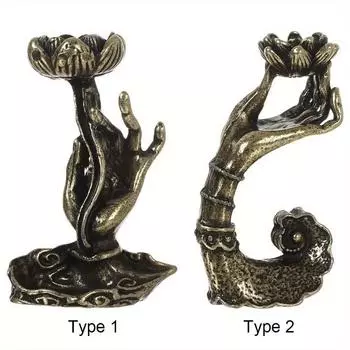 Домашнее украшение Чайная церемония Курильница для благовоний Цветок лотоса Статуэтка руки Будды Кадило с обратным потоком Креативные настольные украшения Type 1