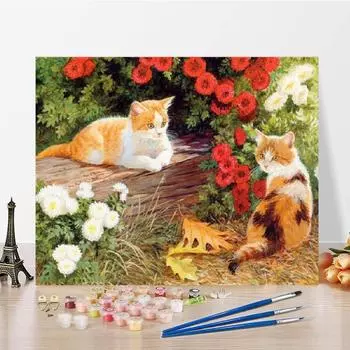 Домашнее украшение Цифровая масляная живопись Номера Картина маслом Искусство Холст DIY Живопись по номерам 40x50cm no frame