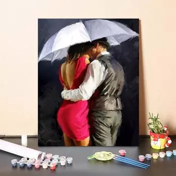 Домашнее украшение Цифровая масляная живопись Номера Живопись маслом Искусство DIY Живопись по номерам Холст 40x50cm no frame