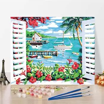 Домашнее украшение Цифры Масляная живопись DIY Живопись по номерам Цифровая живопись маслом Холст Цифры Живопись 40x50cm no frame