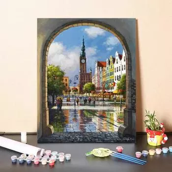 Домашнее украшение Цифры Живопись маслом Искусство Цифровая живопись маслом Холст DIY Живопись по номерам 40x50cm no frame