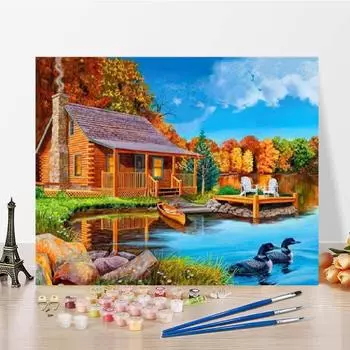 Домашнее украшение Холст Цифровая масляная живопись Цифры Живопись Цифры Масляная живопись DIY Живопись по номерам 40x50cm no frame