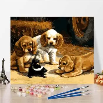 Домашнее украшение Холст Цифровая масляная живопись Цифры Масляная живопись DIY Живопись по номерам Искусство 40x50cm no frame