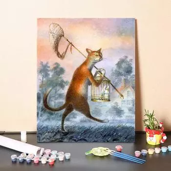 Домашнее украшение Холст Цифры Масляная живопись Цифровая живопись маслом Искусство DIY Живопись по номерам 40x50cm no frame