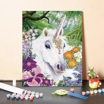Домашнее украшение Картина по номерам Картина на холсте DIY Цифровая живопись маслом Ручная роспись Декомпрессия 40x50cm no frame