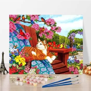Домашнее украшение Ручная роспись Декомпрессионная картина на холсте Картина по номерам DIY Цифровая живопись маслом 40x50cm no frame