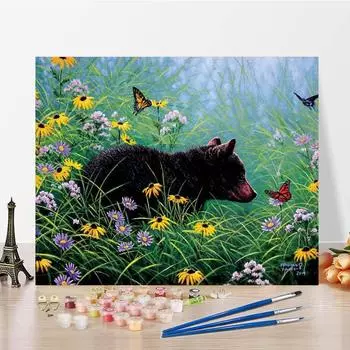 Домашнее украшение Ручная роспись Картина по номерам DIY Цифровая живопись маслом Декомпрессионная живопись на холсте 40x50cm no frame
