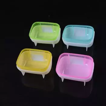 Домашнее животное хомяк Ванная комната Ванна Песочная комната Сауна Туалет Клетка Песочные ванны Прозрачный пластик 10.3x7.3x7.3