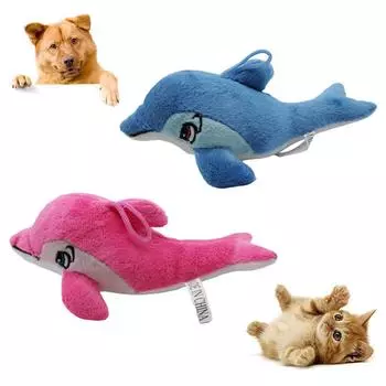 Домашнее животное, кошка, собака, щенок, плюшевая пищащая, милая форма, укус, жевание, игра синий