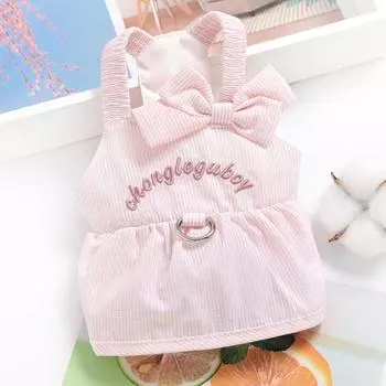 Домашнее животное Маленькая собака Бишон Одежда для собаки Бант Платье принцессы 2025 Весна и лето Тонкий XS