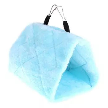 Домашнее животное, птица, попугай, волнистый попугайчик, теплый гамак, клетка, хижина, палатка, кровать, подвесная пещера синий