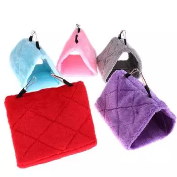 Домашнее животное, птица, попугай, волнистый попугайчик, теплый гамак, клетка, хижина, палатка, кровать, подвесная пещера розовый