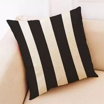 Домашние диванные подушки Полоски Черный Белый Геометрический принт Льняные подушки Чехол Декор Мягкие теплые подушки Диванные подушки
