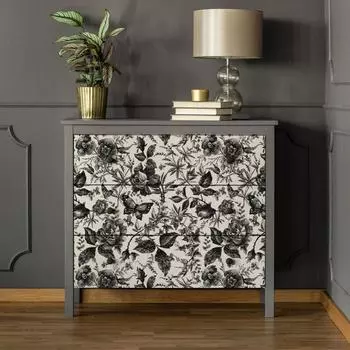 Домашние европейские ретро обои с цветочным рисунком 40*250 см, самоклеящаяся съемная декоративная наклейка