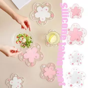 Домашние коврики для стола, силиконовый коврик для чашек с милой девушкой, коврик для чашек, коврик из ПВХ, изоляционный коврик S розовый