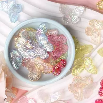 Домашние кухонные бусины-бабочки, браслет для изготовления подарка, лазерный красочный 50 шт. для ожерелья, материал ручной работы, модные ювелирные аксессуары