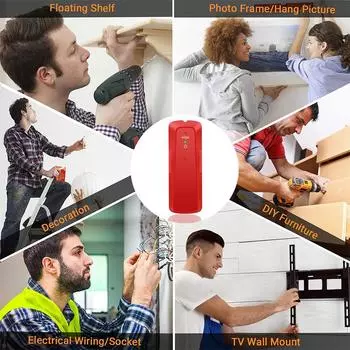 Домашние настенные сканеры быстро обнаруживают деревянные стенные сканеры для металлических стоек P-ipes арматурных балок Ударопрочный детектор шпилек Луч One Size синий