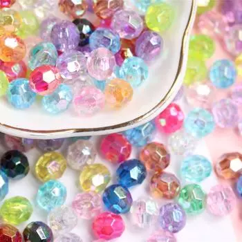Домашние прозрачные акриловые бусины ручной работы, материал AB, круглые бусины 6/8 мм, сделай сам, около 500/240 шт., аксессуары для бусин Симфония 5.5*6mm 500PCS