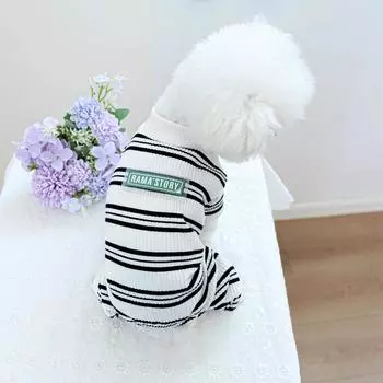 Домашние штаны в полоску для четвероногих питомцев, комбинезон для собак и кошек, новая осенне-зимняя домашняя одежда, одежда для четвероногих питомцев, одежда для щенков, пижама для собак XS