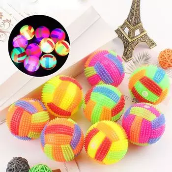 Домашние собаки мигающий футбольный мяч в форме светодиода пищащий прыгающий мяч забавная детская игрушка интерактивные игрушки для жевания для собак и кошек маленькие и большие собаки 6.5cm