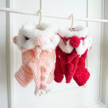 Домашние собаки Мягкие четвероногие одежда Праздничные плюшевые мишки Новогодние праздники Теплая одежда Костюмы для танца льва Переодевание XS