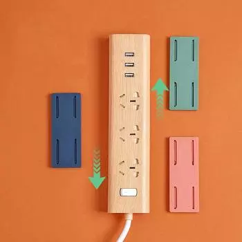 Домашние стеллажи Настенные системы хранения Настенный держатель для розеток без сверления Настольный фиксатор розеток Самоклеящийся органайзер для кабелей и проводов зелёный