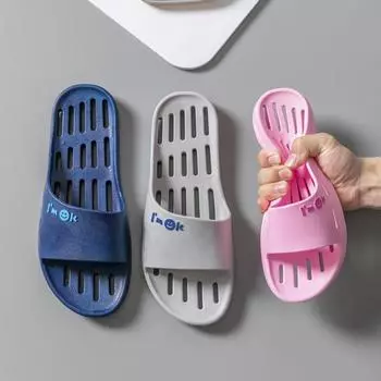 Домашние тапочки четыре сезона банные протекающие тапочки мужские и женские мягкие полые нескользящие тапочки для ванной комнаты для пар 36/37 фиолетовый