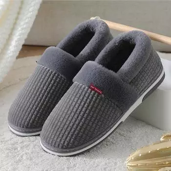 Домашние тапочки для мужчин, зимние бархатные мужские тапочки, теплые короткие плюшевые тапочки, нескользящие тапочки для спальни, домашняя мягкая обувь для пар .38-39 розовый