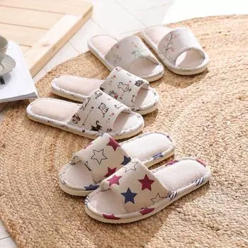 Домашние тапочки для отеля, льняная мужская и женская обувь унисекс 37-38