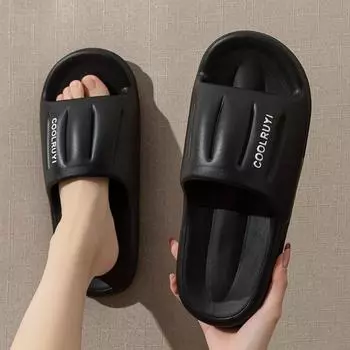 Домашние тапочки на мягкой платформе с подошвой, женские, летние, 2025 г., толстые, нескользящие, женские, домашние, для ванной 36-37 фиолетовый