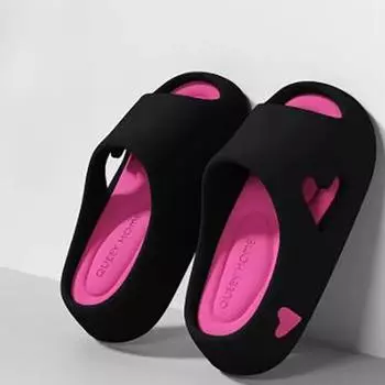 Домашние тапочки, шлепанцы, женские, с принтом в виде сердца, на платформе, в виде облака, для улицы, в помещении, летние, мягкие, для женщин, для дома, в отеле, на плоской подошве 38EU/CN39