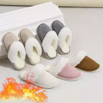 Домашние тапочки унисекс для осени и зимы, утолщенная, сохраняющая тепло хлопковая обувь с нескользящей подошвой 36-37 розовый