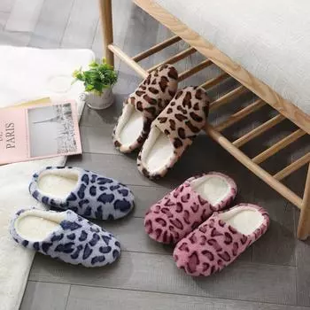 Домашние тапочки унисекс, нескользящие домашние повседневные туфли с цветочным узором, зимние тапочки 36 розовый