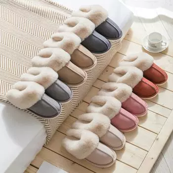 Домашние тапочки унисекс, нескользящие домашние повседневные туфли с цветочным узором, зимние тапочки 38-39 серый