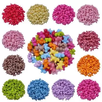 Домашние товары для вечеринок Подвеска ярких цветов DIY Поделки Сплошной цвет Унисекс Свободные бусины для изготовления ювелирных изделий Ожерелье Браслет Акрил 10 шт. 16*13 мм разноцветный