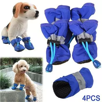 Домашние водонепроницаемые ботинки на мягкой подошве синего цвета-1