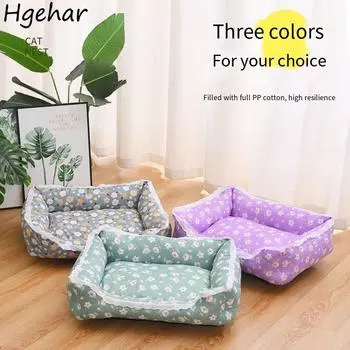 Домашние животные кровати коврики Четырехсезонный универсальный нескользящий питомник для собак и кошек 2 в 1 удобная дышащая моющаяся подушка для сна 51x39x15cm