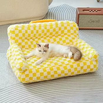 Домашние животные осенью и зимой Дофамин Собачья будка Теплая и удобная собачья кровать Диван для домашних животных Зимний коврик для сна Четыре сезона Кошачья будка L60*70*30cm)