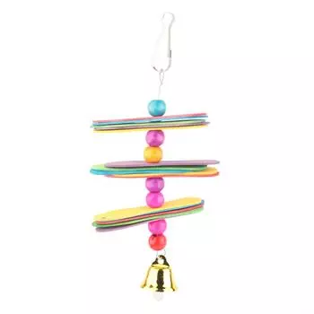 Домашние животные Птицы Попугаи Красочные Бусины Игрушки-Колокольчики Жевательные Качели Клетка Аксессуар