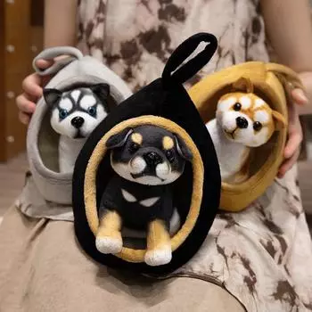 Домашние животные, реалистичные, пушистые, плюшевые, мягкие, кукольные, симпатичные, маленькие, хаски/акита-собака/ротвейлер, плюшевые игрушки, очаровательный подарок для девочки 18cm