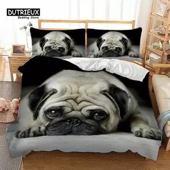 Домашние животные Собака Дети Пододеяльник Комплект, Постельное белье для собак, Мягкий, удобный, дышащий Пододеяльник, Для спальни, гостевой комнаты Декор US Queen(228x228cm)