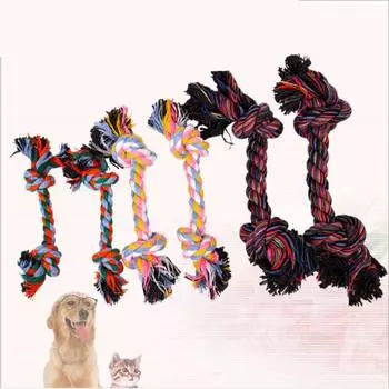 Домашние животные, собаки, товары для домашних животных, хлопковая игрушка для щенков, жевательный узел, прочная плетеная костяная веревка, забавный инструмент 15cm