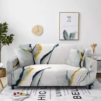 Домашний эластичный чехол для дивана, съемный мраморный узор, тематическая защита для дивана «все включено», антигрязный декор комнаты, эластичный чехол 1 seater 90-140cm