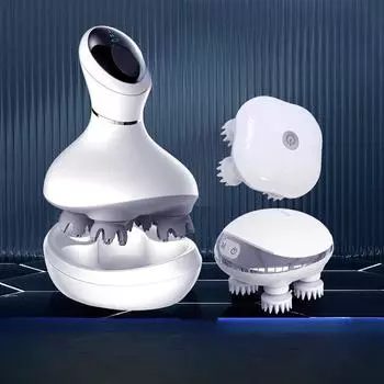 Домашний электрический массажер для головы, перезаряжаемый водонепроницаемый вибрационный разминающий умный мини-многофункциональный массажер для кожи головы User manual in Chinese