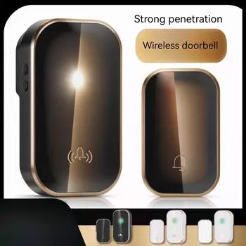 Домашний беспроводной дверной звонок AC цифровой музыкальный дверной звонок пульт дистанционного управления пейджером пульт дистанционного управления Европейский стандарт One Size чёрный